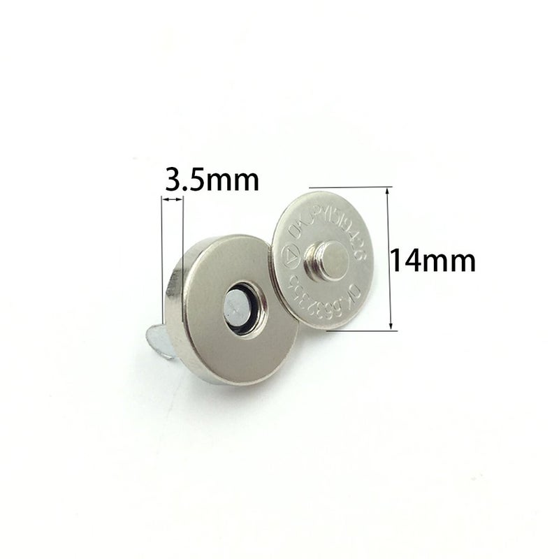 Vafon 100 Sets Silver Tone Magnetic Purse Snap Clasps Button/Great for Closure Purse Handbag Clothes Sewing Craft No Tools Required 14mm (14YIN100) - Image 4